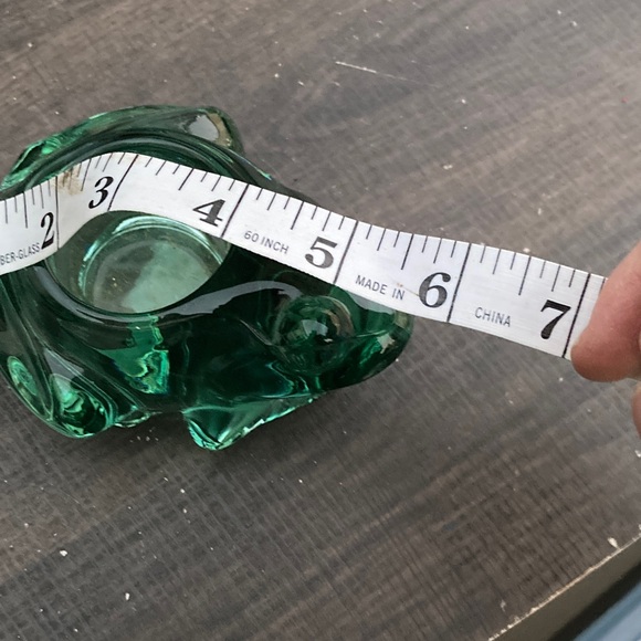 Green Glass Frog Sculpture Votive Tea light Holder - Picture 8 of 8